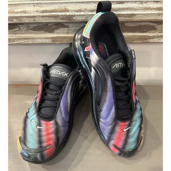 Nike Air Max 720 Sneakers Womens US 8.5 Multi Rainbow Running Jogging Walking 7Y - Picture 1 of 11